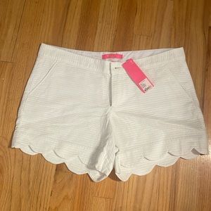 NWT Lilly Pulitzer White Scalloped Shorts